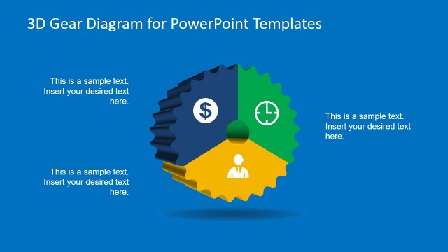 3D Gear Diagram with Blue Background