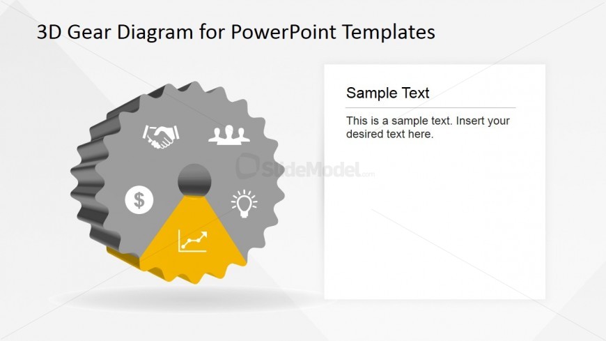 PowerPoint Line Graph Icon Highlighted in Gear