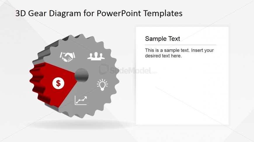 PowerPoint Dollar Sign Icon in 3D Gear