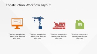 Clip art icons 4 Step Workflow Model for Construction Industry 