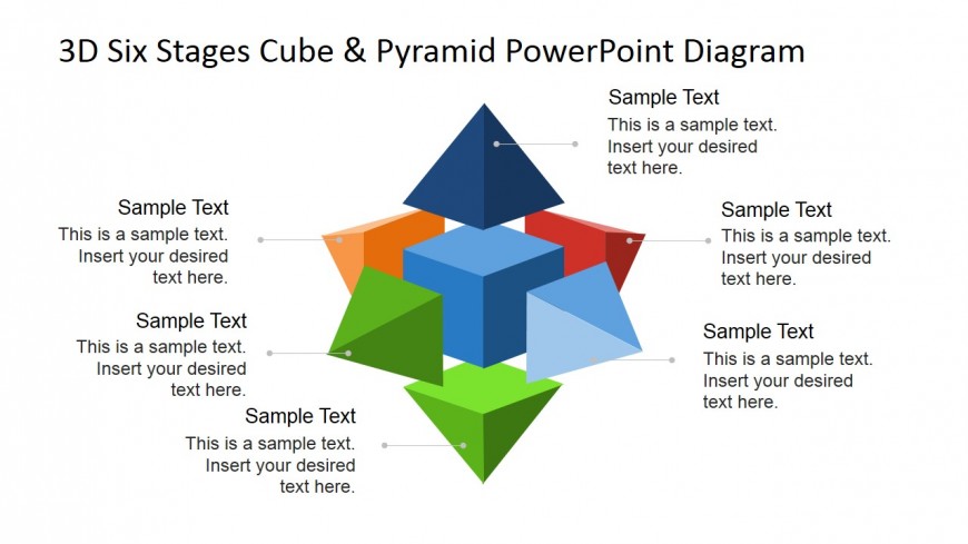 PowerPoint Diagram of 3D Cube and Pyramids
