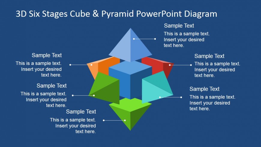 PowerPoint 3D Six Stages Diagram