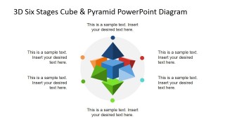 PowerPoint Shapes of Cube and Pyramid in Circular Diagram