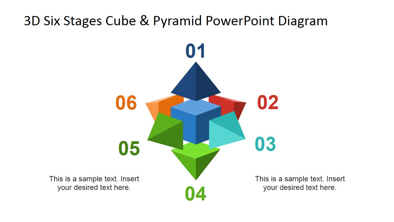 3D Six Stages Cube & Pyramid PowerPoint Diagram - SlideModel