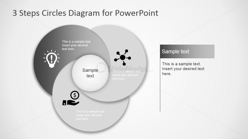 PowerPoint Circular Diagram with First Step Highlighted