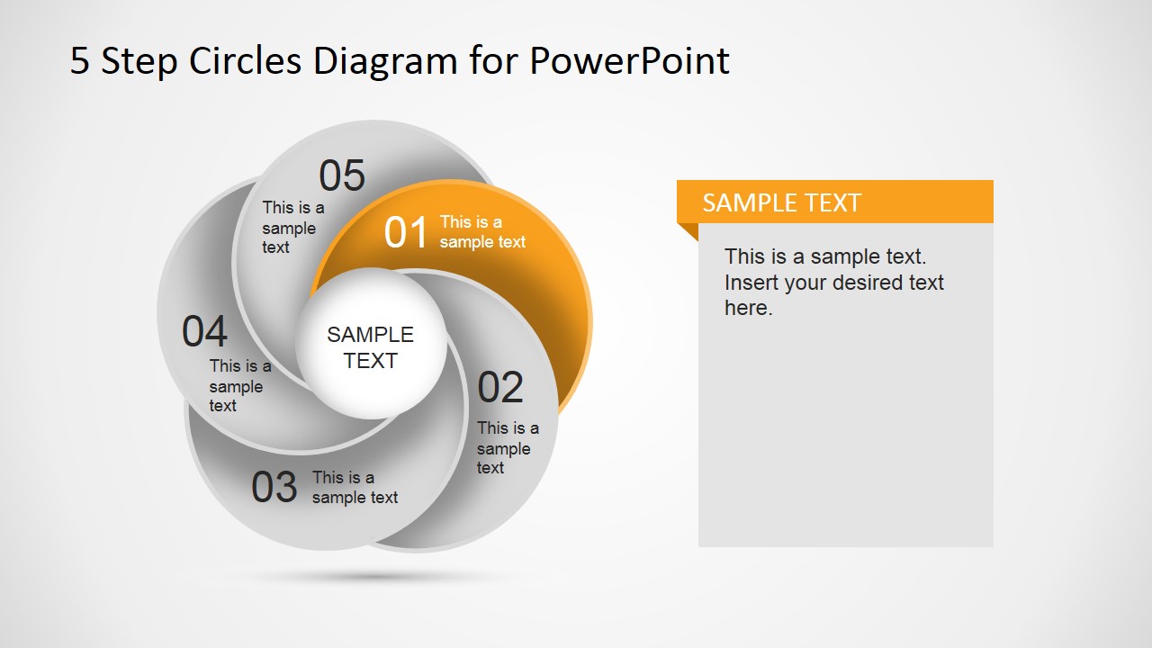 5 Step Circles Diagram For Powerpoint Slidemodel