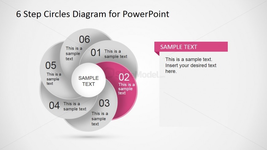 PowerPoint Highlighted Second Step Circular Diagram