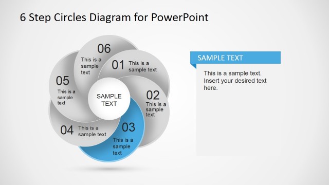 PowerPoint Blue Highlight in Third Circular Step