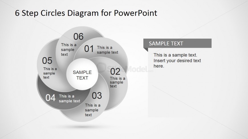 PowerPoint Overlapping Circles Form 6 Steps Diagram