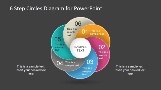 6 Steps PowerPoint Circular Diagram From Circle Shapes