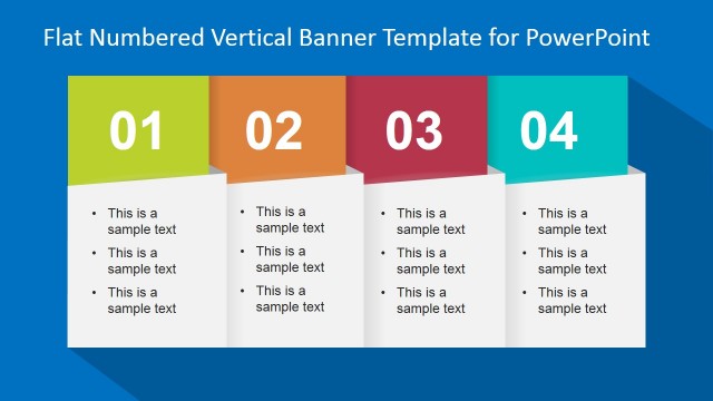 Flat Numbered Vertical Banner Template for PowerPoint
