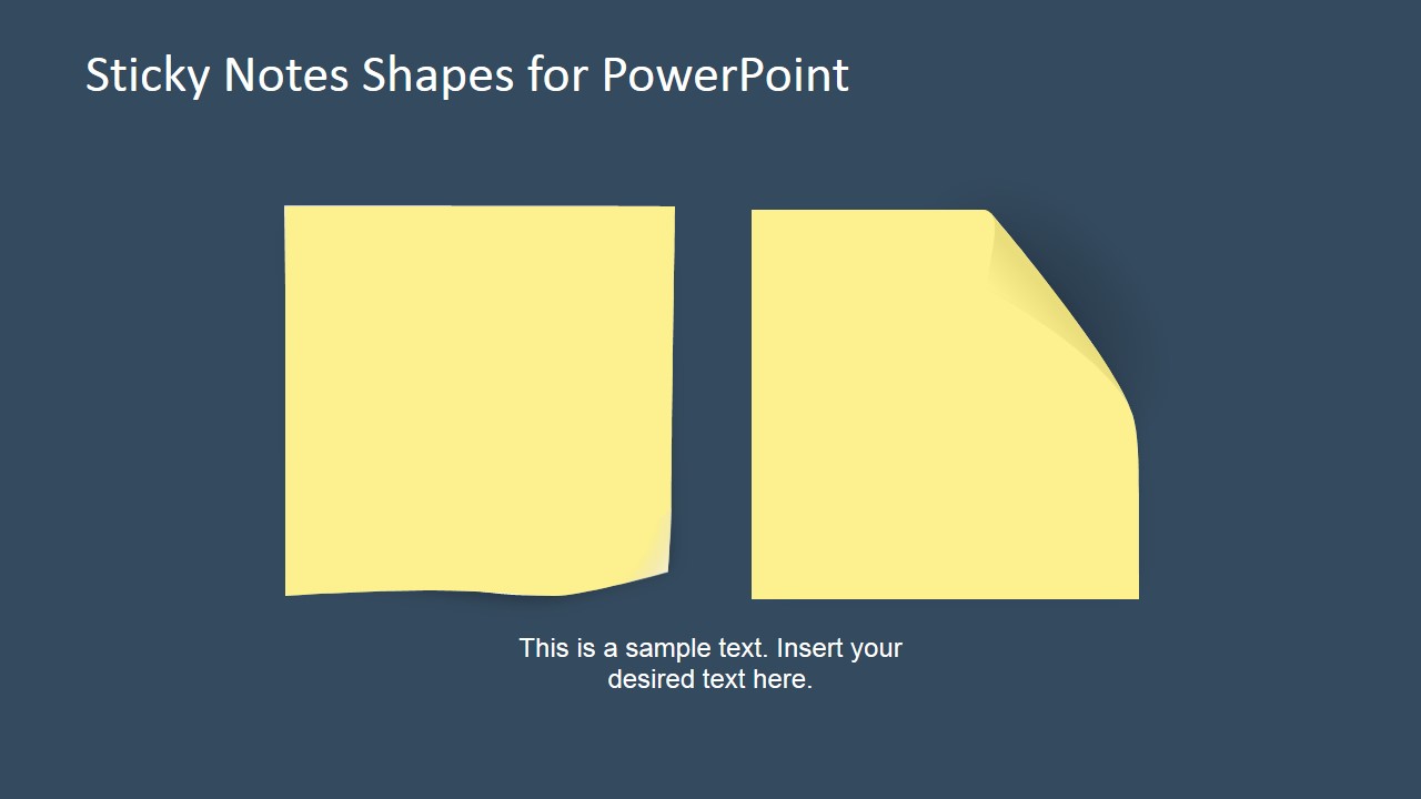 Two Sticky Notes (Post-It) Shapes for PowerPoint