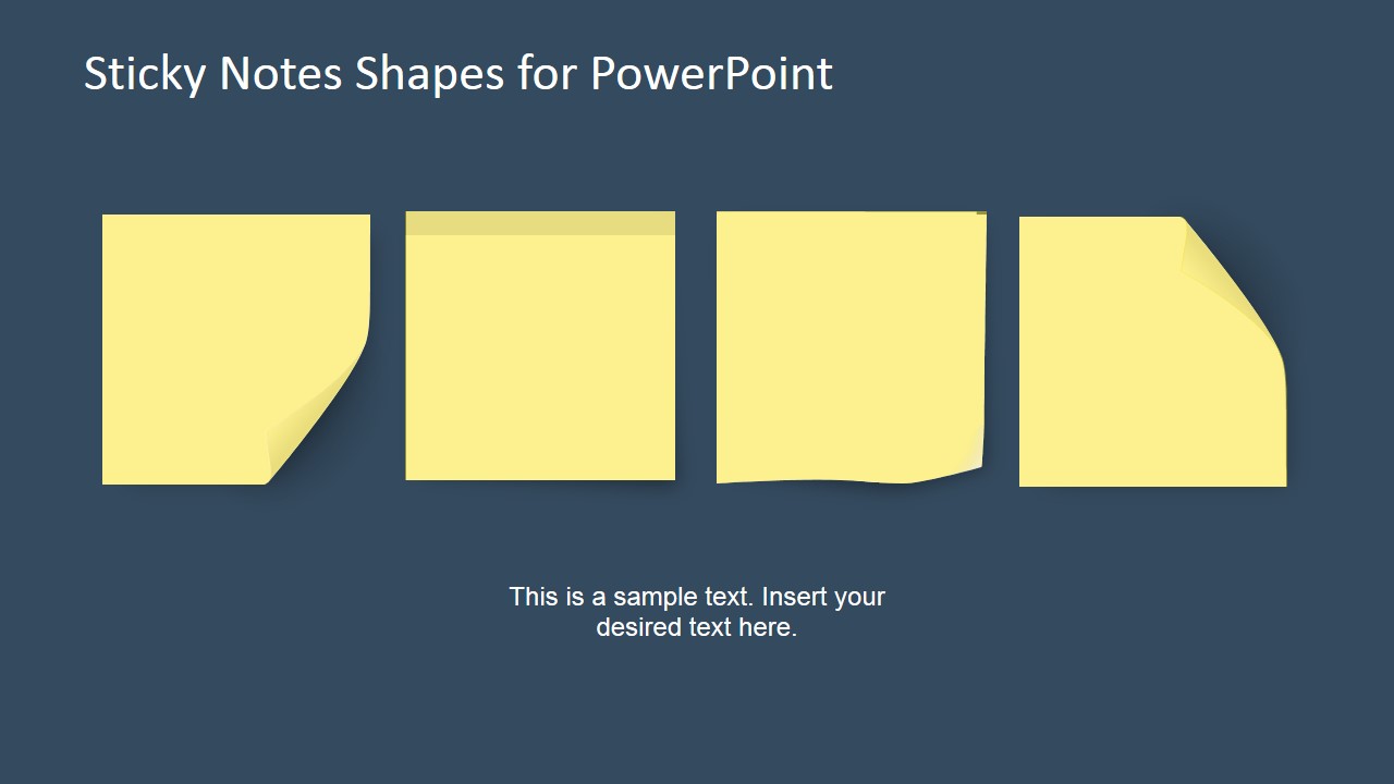 4 Creative Sticky Notes in a Slide for PowerPoint