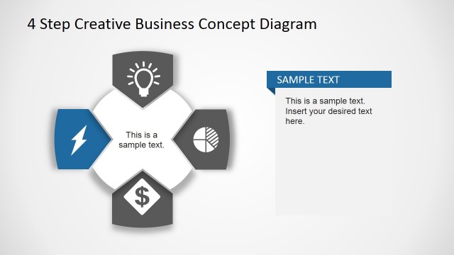 Creative Business Diagram – Thunderbolt Icon