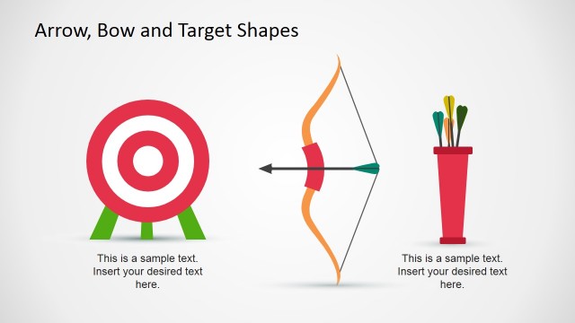Arrow, Bow and Target Shapes for PowerPoint