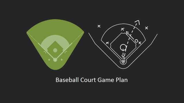Baseball Court Game Plan PowerPoint Template