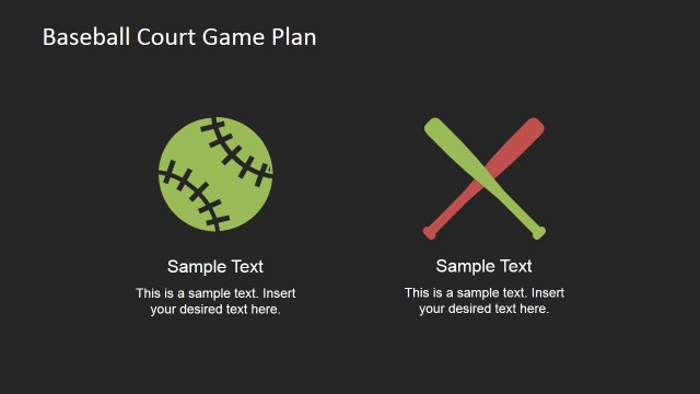 Flat Baseball and Bat Clipart