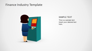 PowerPoint Shapes of Jane with a Bank ATM