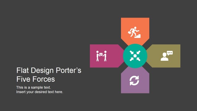 Flat Porters Five Forces PowerPoint Template