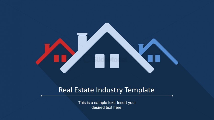 Three Roofs with Chimney Clipart and Text Placeholder