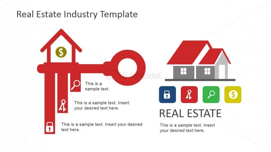 PowerPoint Shapes for Real Estate – Key, House, Lock