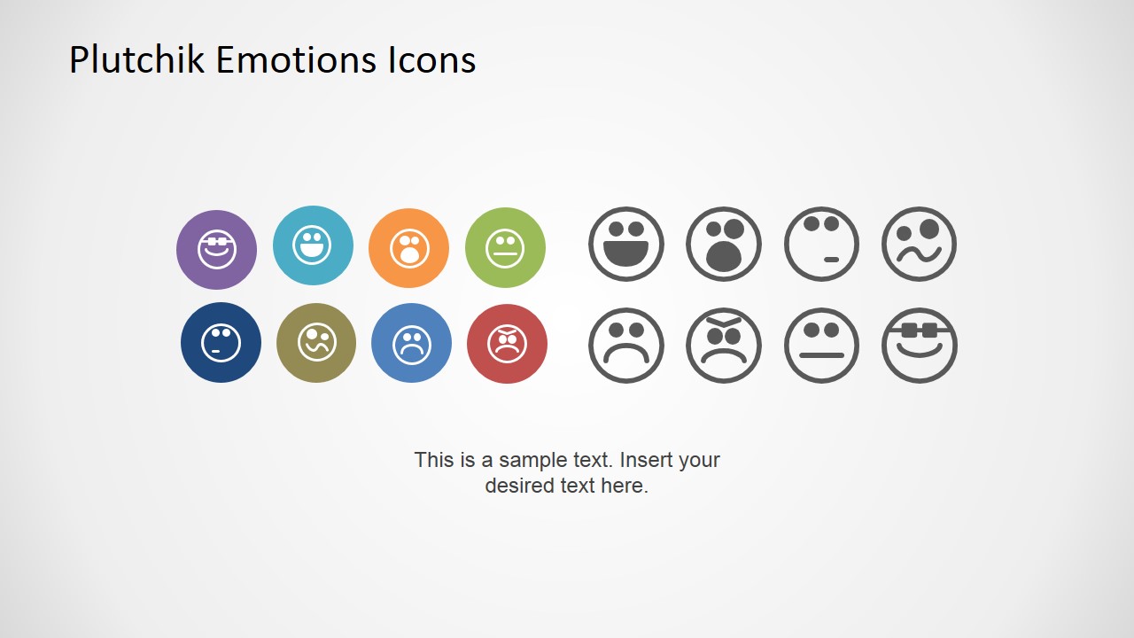 Flat PowerPoint Icons of Emotion Faces