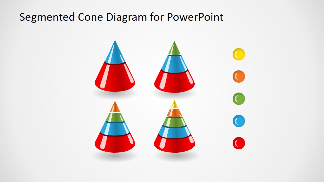 3D Cone Set Picture with Glossy Effect for PowerPoint