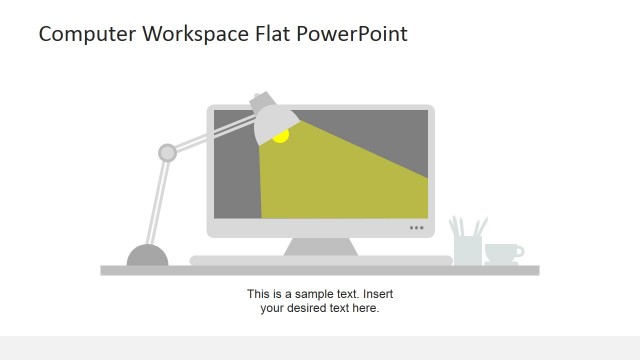 Computer Workspace Flat PowerPoint Shapes