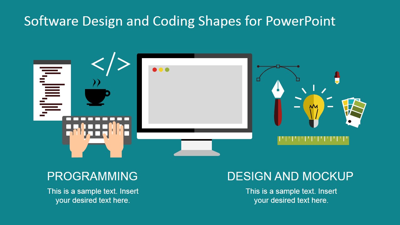 Software Web Design and Coding Clipart Shapes for PowerPoint