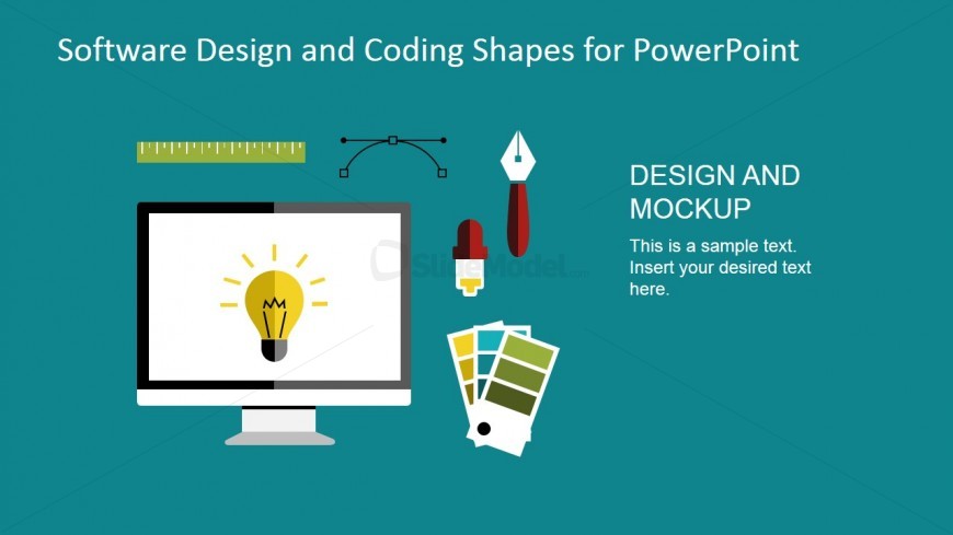 Flat Material Design PowerPoint Clipart Designers Tools