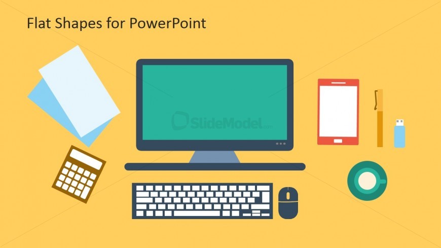 Flat Computer Icons for PowerPoint