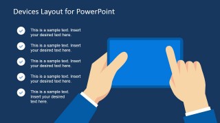 Picture of Hands Touching a Tablet Device in PowerPoint