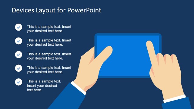 Hands Touching Screen & Technology Devices PowerPoint Template