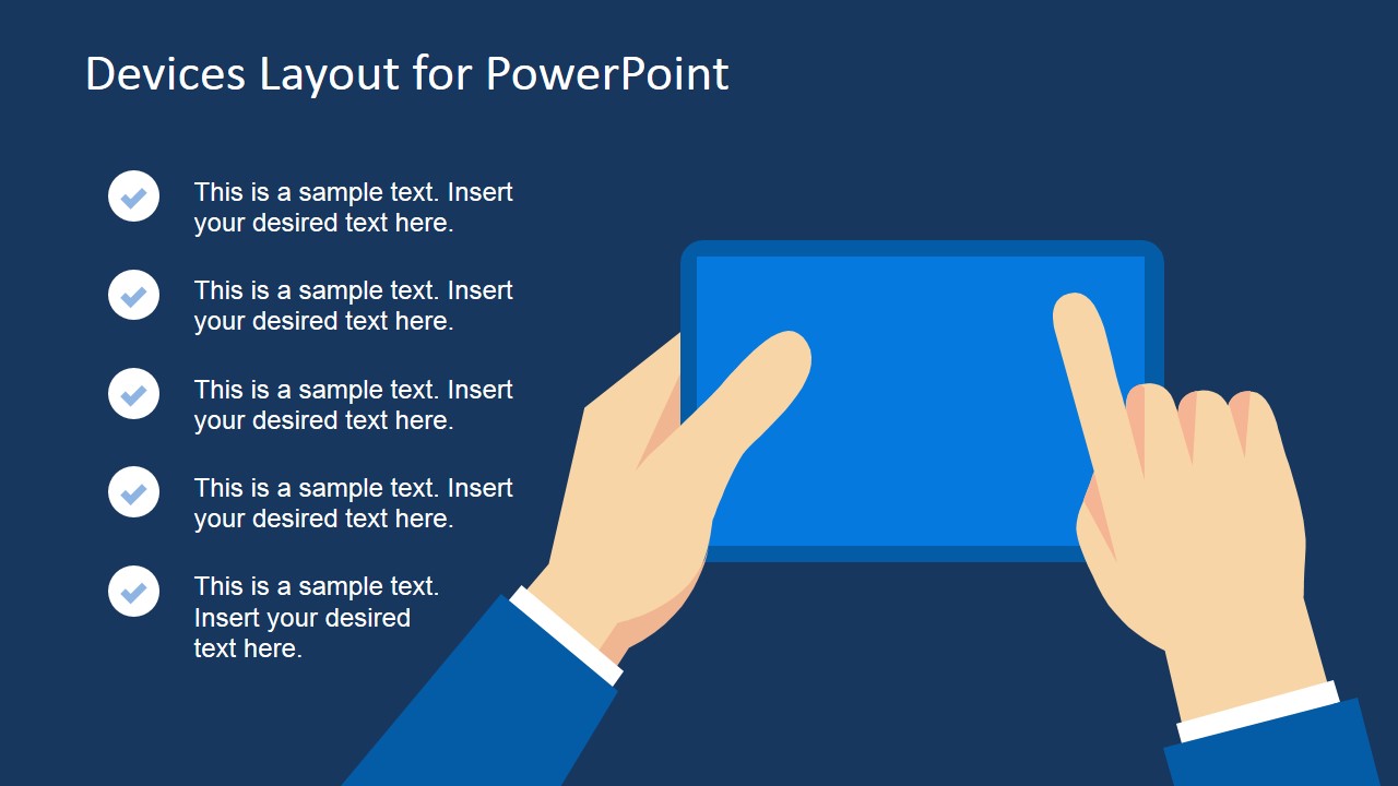 Picture of Hands Touching a Tablet Device in PowerPoint