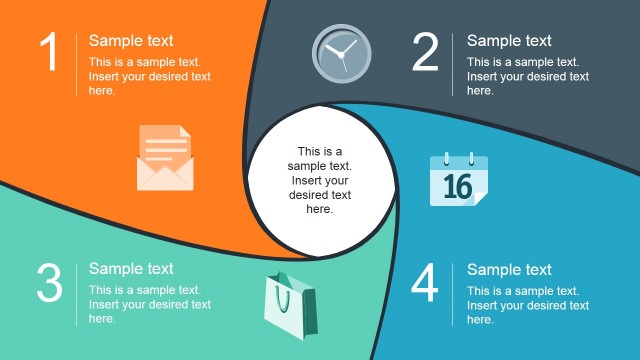 Flat Spiral Diagram Template for PowerPoint
