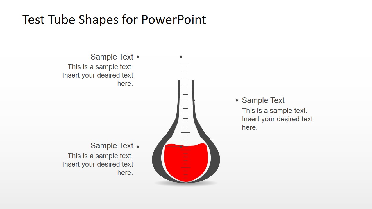 Red Test Tube Shape for PowerPoint