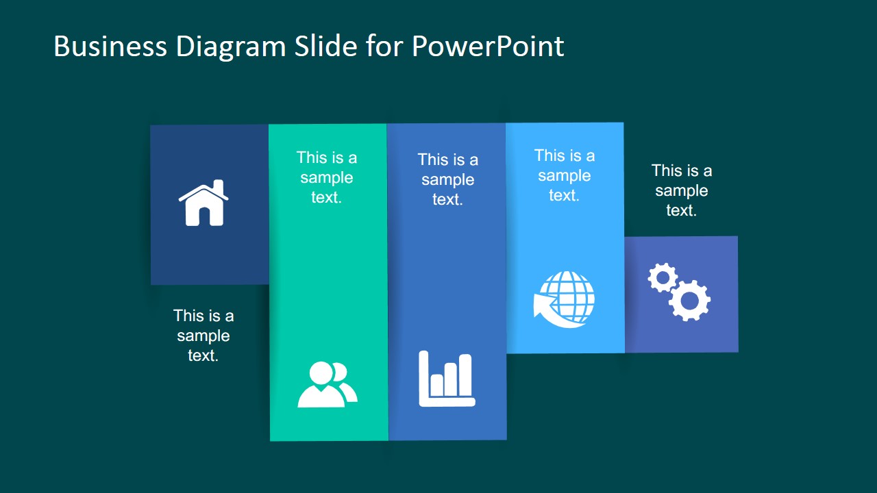 PowerPoint Diagram with Five Vertical Panels