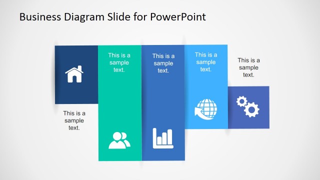 Flat Design Vertical Tiles PowerPoint Slide
