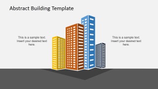 PowerPoint Clipart – Four Colored Buildings
