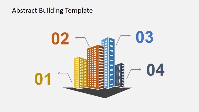 Numbered Building Clipart for PowerPoint