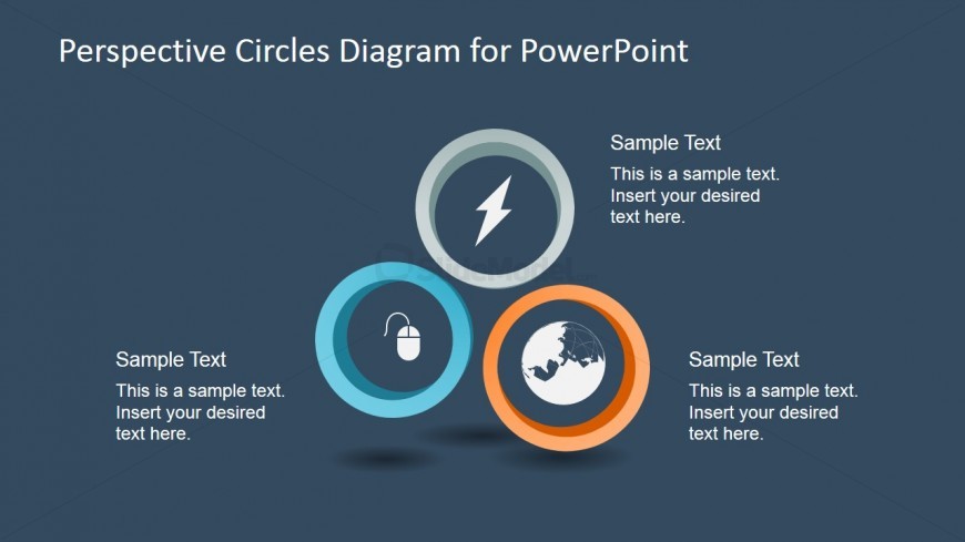 3 Circular Perspective Diagram for PowerPoint