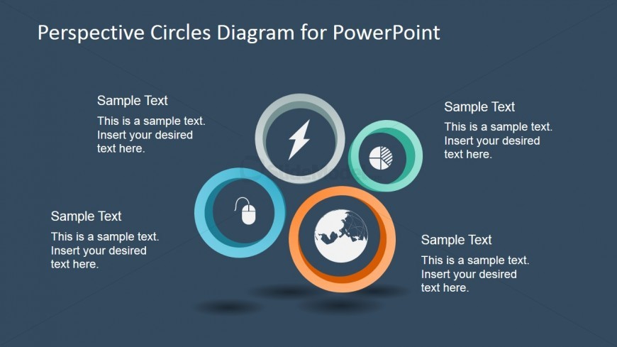 4 Circular Perspective Diagram for PowerPoint