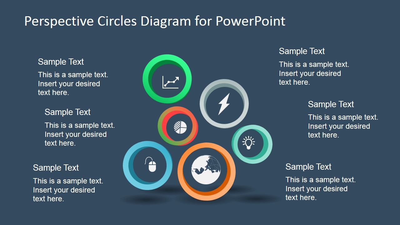 6 Circular Perspective Diagram for PowerPoint