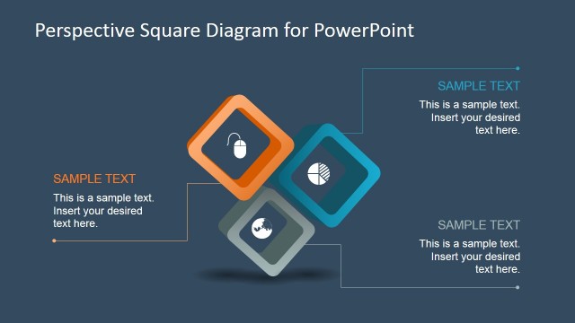 Perspective Square Diagram for PowerPoint