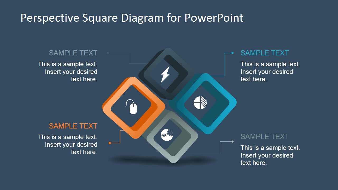 4 Steps Square Diagram Design for PowerPoint