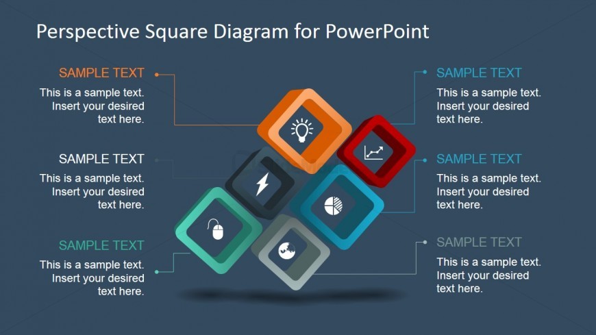 6 Steps Square Diagram Design for PowerPoint