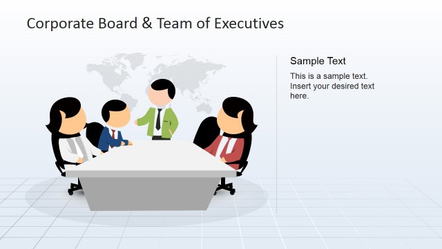 Executives Board Meeting with World Map Background