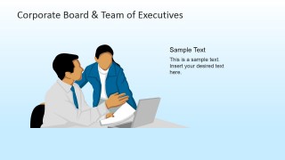 Male and Female Executives Discussing Clipart 