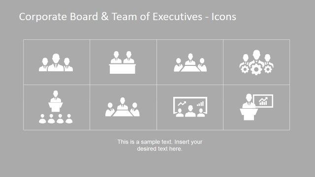 Organizational Set-up with Eight PowerPoint Icon Placeholders