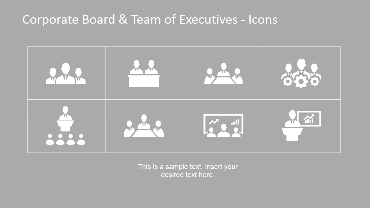Eight Icon Placeholders for Organizational Set-up